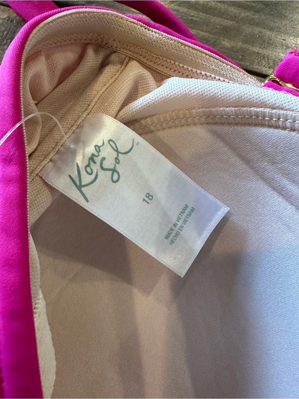 Kona Sol Pink Twist Front Swimsuit with Tummy Control Size 18 New With Tags - Picture 8 of 9